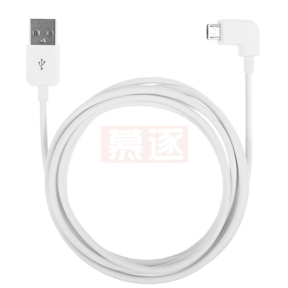 USB 2,0 par macho micro USB codo izquierdo 90 grados teléfono móvil tableta cable de datos de carga blanco y negro - imagen 4