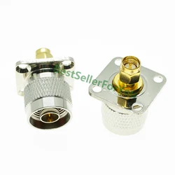 Adaptador Panel SMA Macho a N Macho – Brida 4 Orificios
