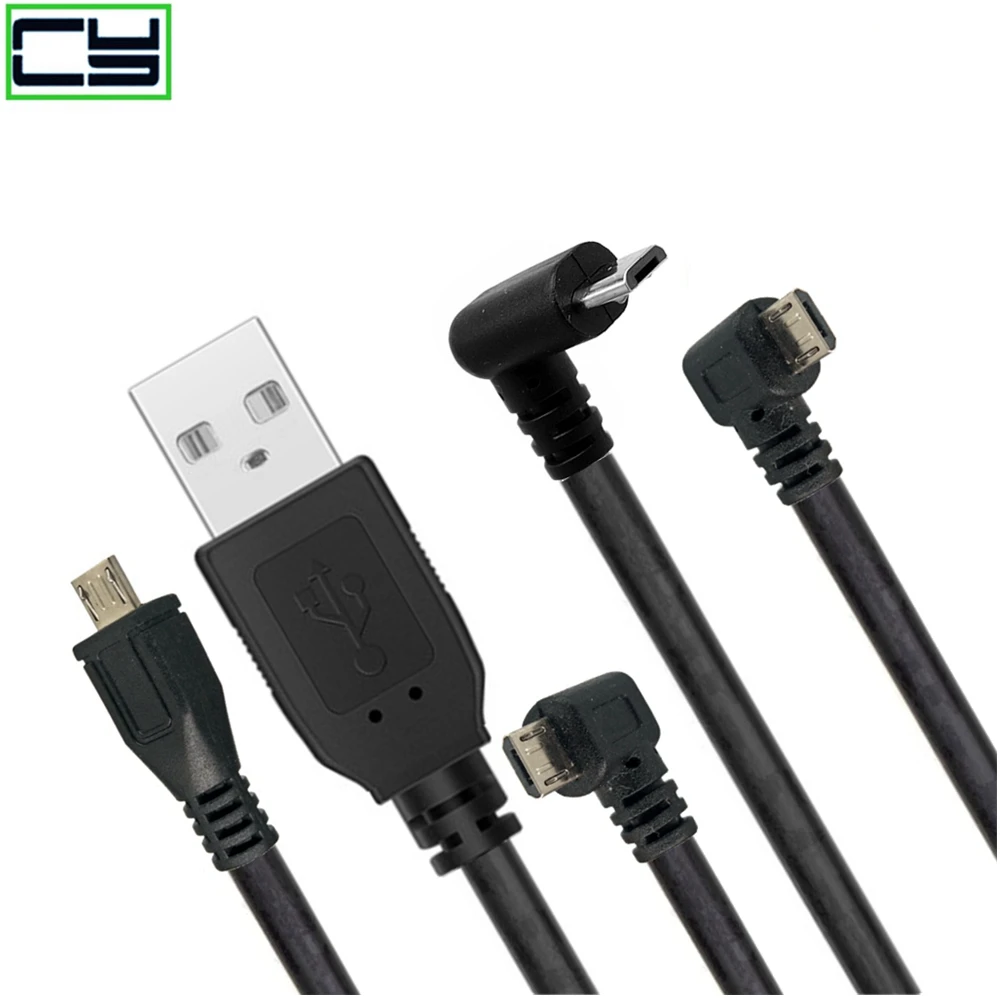 Cable conector de carga de datos Micro USB macho a USB macho, arriba, abajo, izquierda y derecha, ángulo de 90 grados, 10CM-200CM para tableta de 5 pies