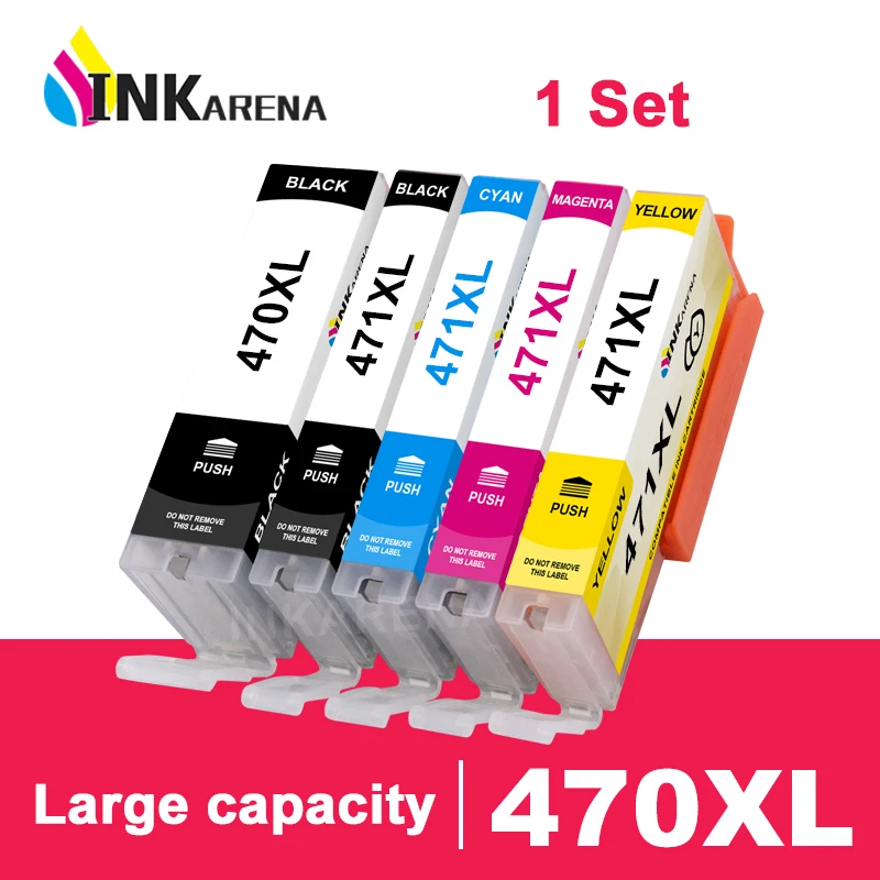 Cartuchos de tinta para impresora Canon Pixma, cartucho de tinta para impresora Canon Pixma TS5040 TS6040 MG6840 MG5740 MG 470 471 470, 5 piezas, 471, 5740, PGI 6840