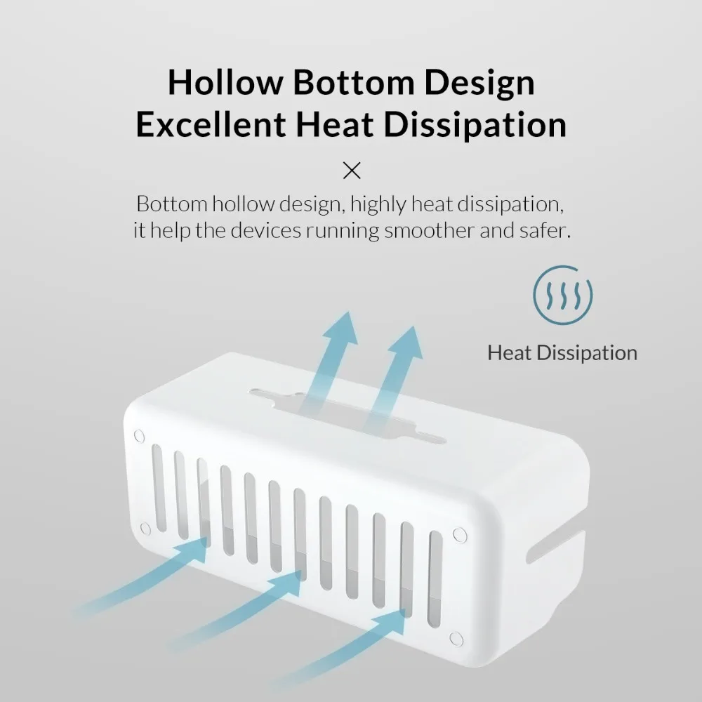 ORICO-caja de almacenamiento de regleta de alimentación, enrollador de gestión de Cables para enchufes, soporte para teléfono móvil, organizador de Cables de carga - imagen 4