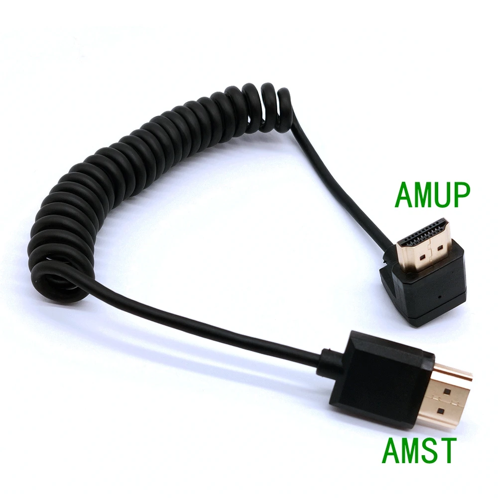 Cable Mini-HD-a espiral 4k con diámetro exterior de 3,0mm, HD-2.0 a Micro HD, compatible con resorte elástico, Cables finos flexibles 2k 4k Hd @ 60hz - imagen 2