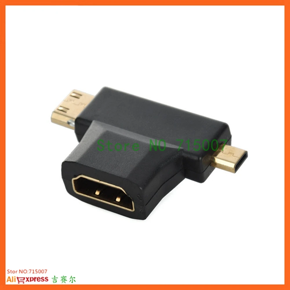 Mini 3 en 1 Micro HDMI compatible macho a hembra HD 1,4 convertidores adaptadores de Cable para lectores de tarjetas de cámara de teléfono - imagen 3