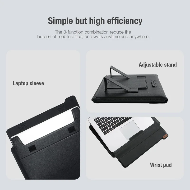 NILLKIN-funda de piel sintética para ordenador portátil, funda con soporte para Macbook Air Pro, Macbook Pro, Xiaomi, 15 y 16 pulgadas - imagen 2