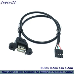 Conector DuPont USB 2.0 Panel – 2.54mm Macho