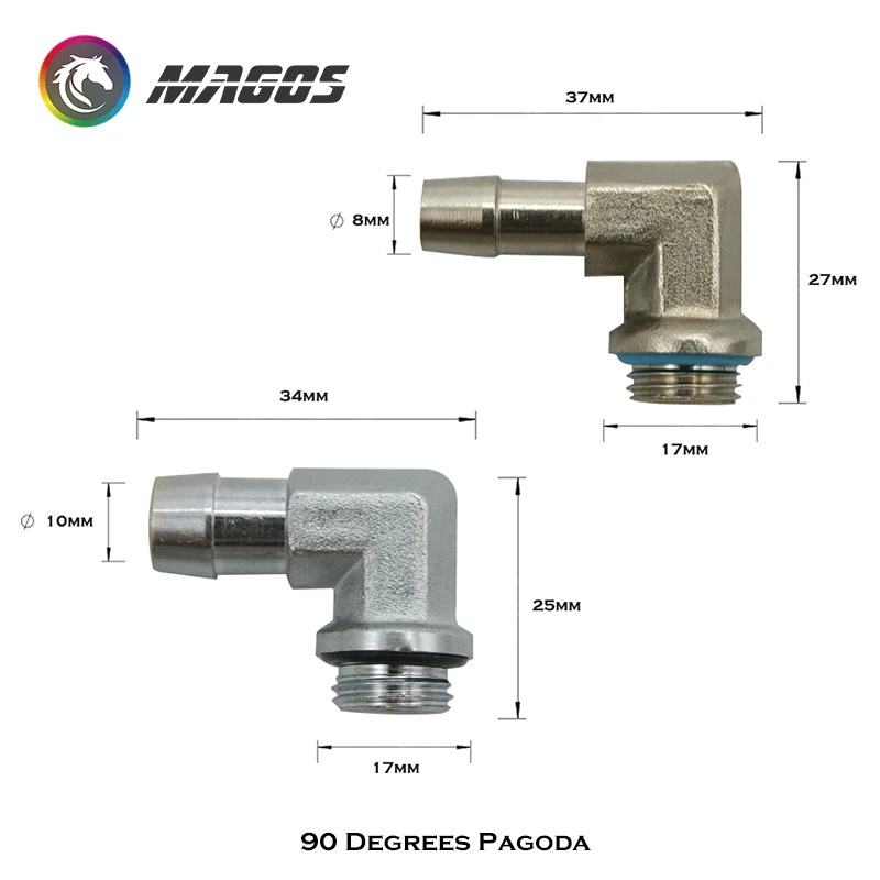 Accesorios giratorios de 90 grados, adaptador hembra a macho para PC, conector refrescante de agua de 6x9mm, 8x10mm para tubo ID de 8-10mm, G1/4 - imagen 3
