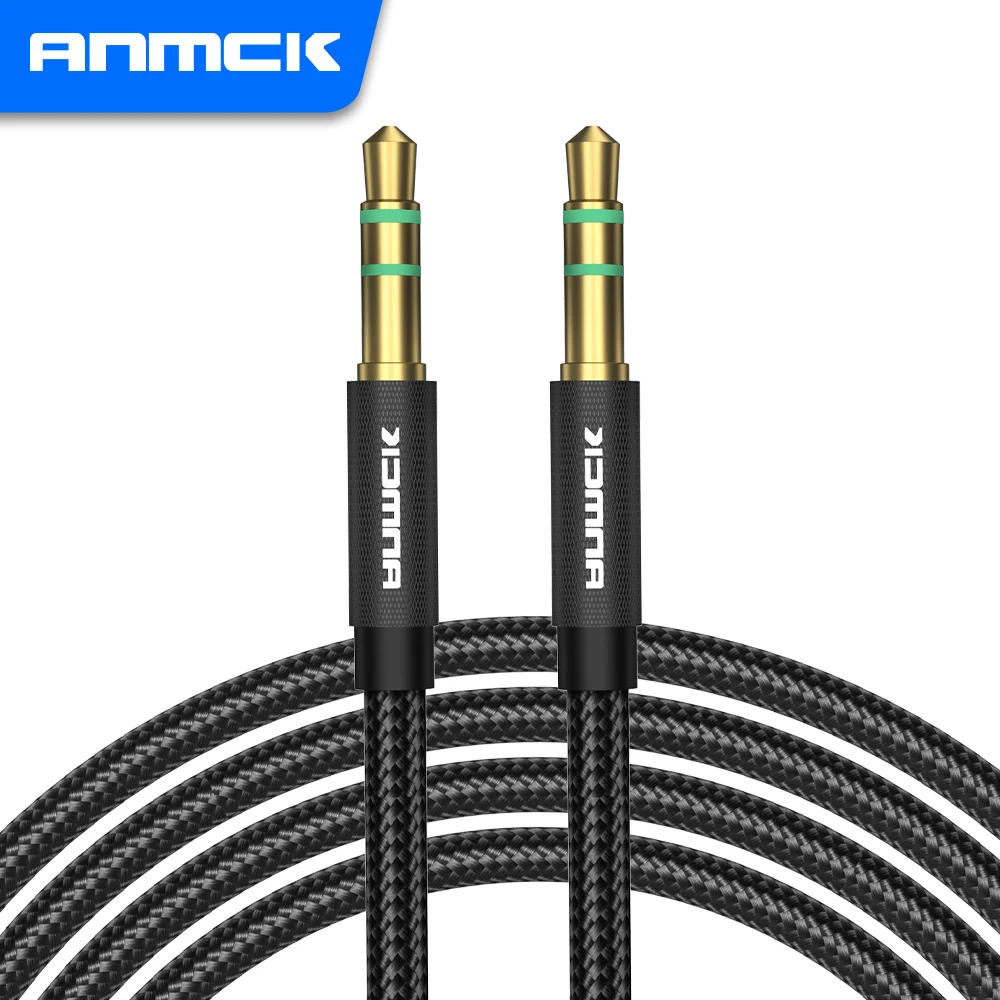 Anmck-Cable auxiliar estéreo Jack de 3,5mm, extensión de Audio macho a macho para coche, adaptador de auriculares, extensor de altavoz