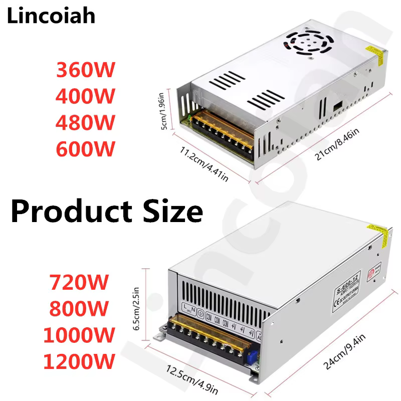 Fuente LED 12-48V 600W SMPS para iluminación profesional interior - imagen 2