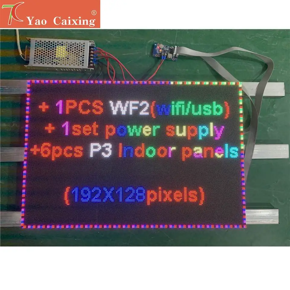 Envío Gratis 6 uds P3 paneles de interior 576x384mm WF2 Wifi controlador USB DIY tablero de textos digitales - imagen 5