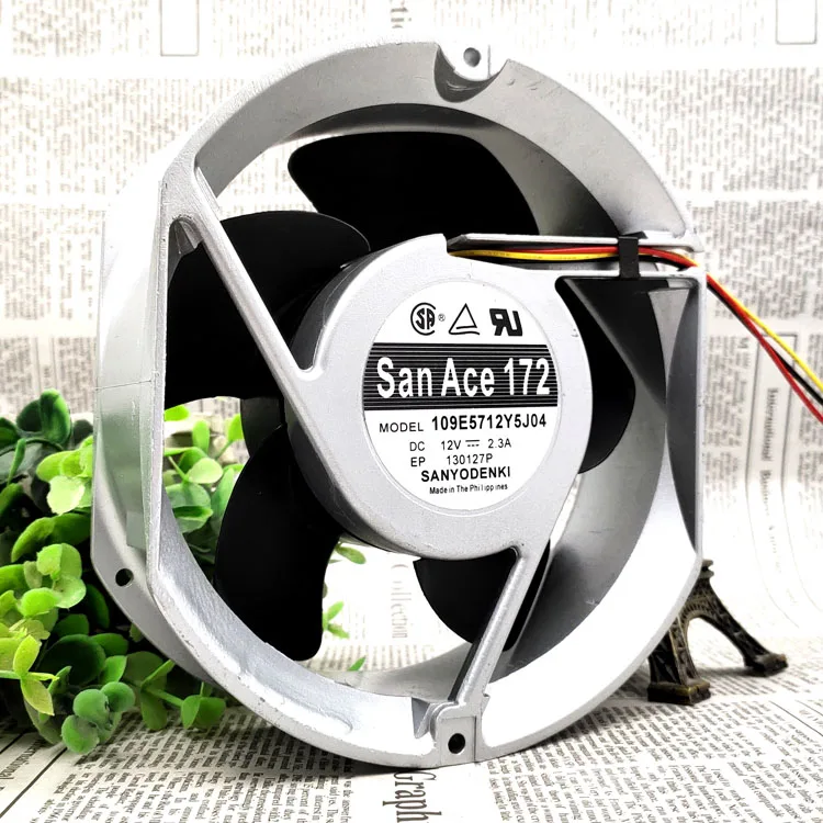 Sanyo-ventilador de refrigeración con marco de aluminio, flujo de aire máximo 109E5712Y5J04, 12V, 2.3a, 17251, 17CM - imagen 3