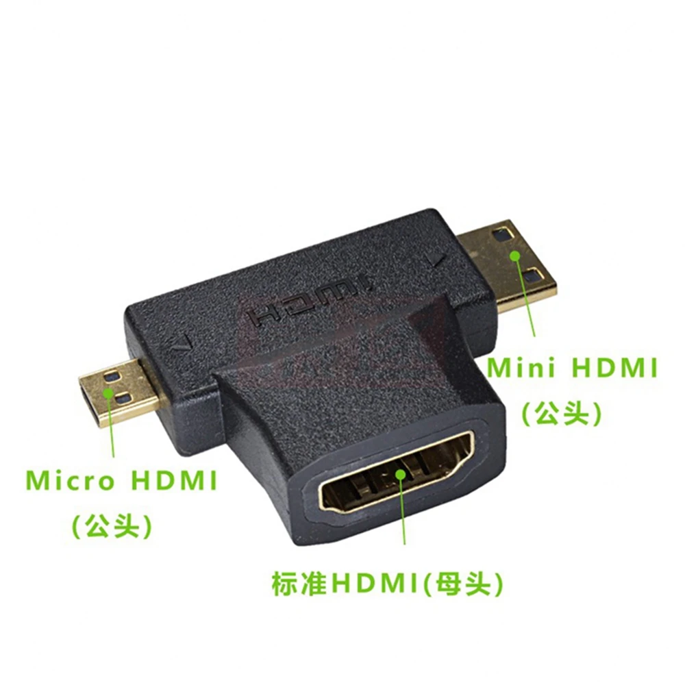 Mini 3 en 1 1 Uds Micro HD compatible macho a hembra HD 1,4 convertidores adaptadores de Cable para lectores de tarjetas de cámara de teléfono - imagen 3