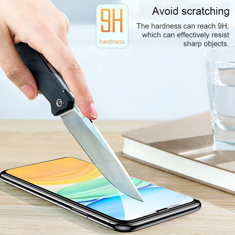 Protector de pantalla de vidrio templado transparente para iPhone, película protectora de pantalla completa 9H HD para iPhone 16, 15, 14 Plus, 13, 12 mini, 11 Pro, X, XS Max, XR, 5 unidades - imagen 4