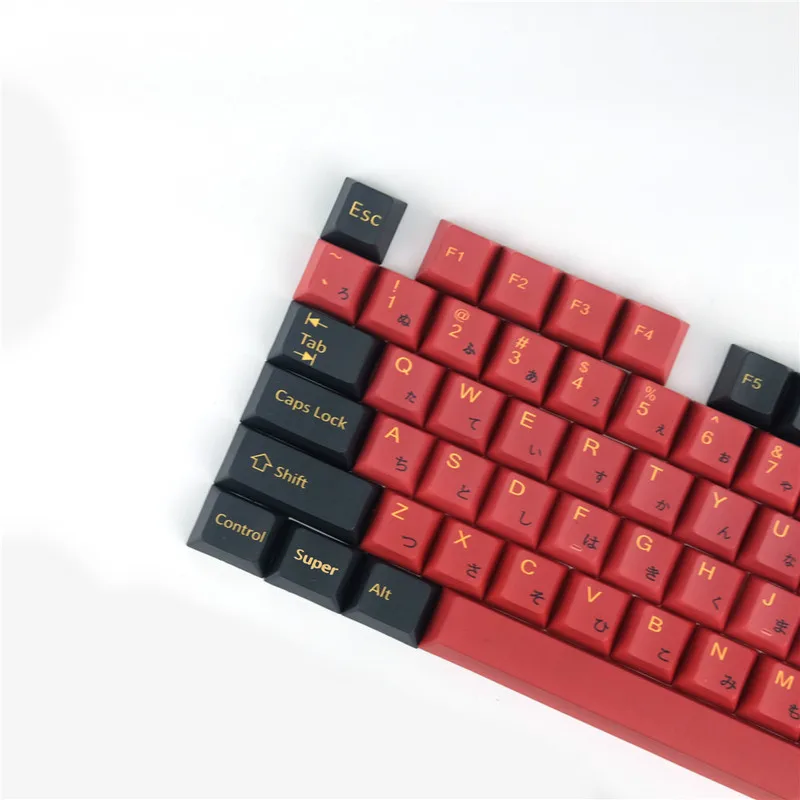 GMK-teclas clonadas samurái rojas, teclas de perfil de cereza subcama de tinte PBT para teclado mecánico MX Switch GH60 GK61 GK64 96 - imagen 3