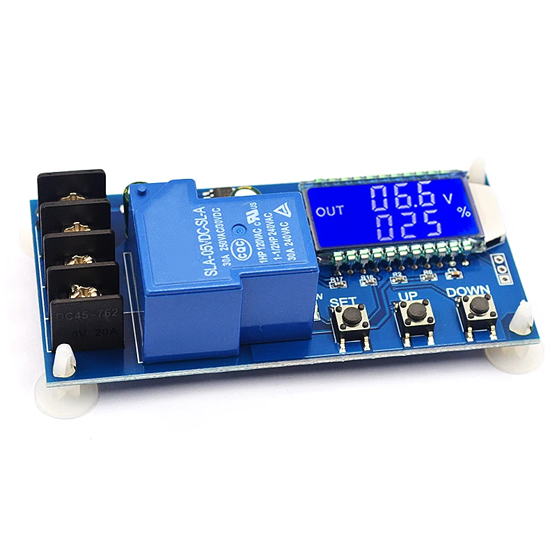 Módulo de Control de cargador de batería de plomo-ácido 10A 30A 6-60V, interruptor de Control de protección de sobrecarga Digital, indicador LED - imagen 2