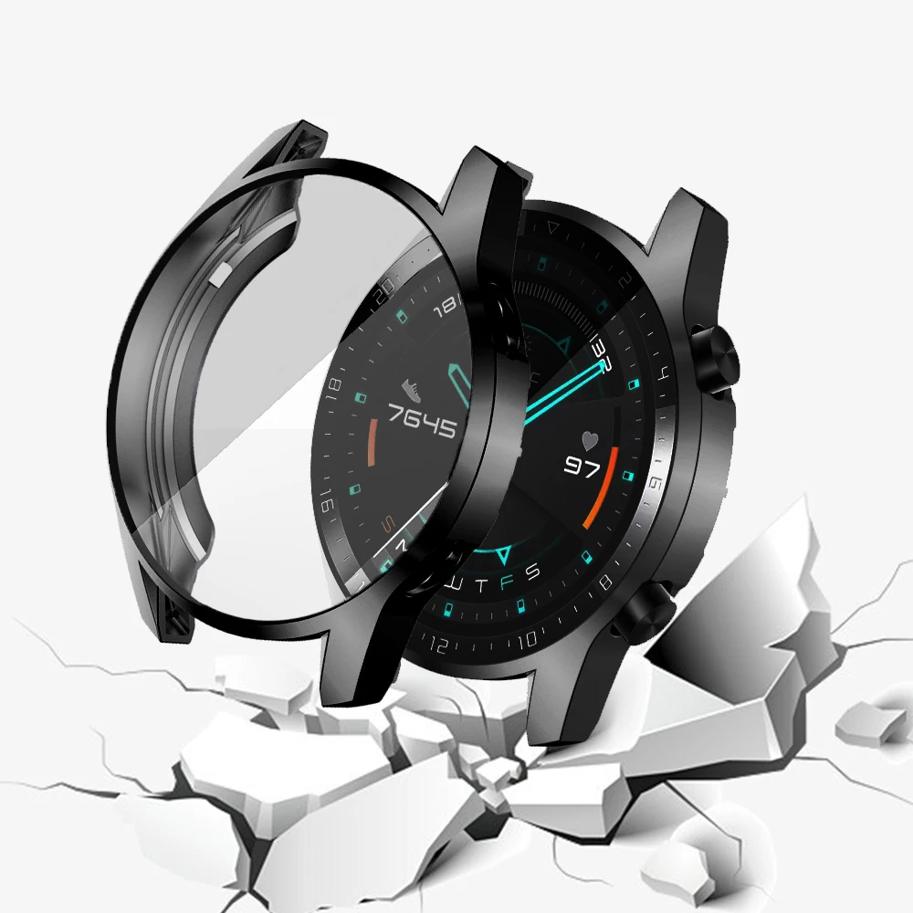 Funda chapada en TPU, cubierta protectora de cobertura completa para Huawei Watch GT 2, carcasa protectora de pantalla de 42mm y 46mm para Huawei GT2, funda para reloj - imagen 3