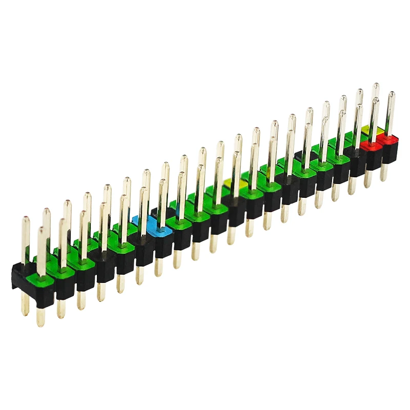 1 Uds. Cabezal GPIO de 2x20 pines marca colorida previene el enchufe incorrecto conector recto de cabezal de Pin macho de doble fila para Raspberry Pi Zero 2 W