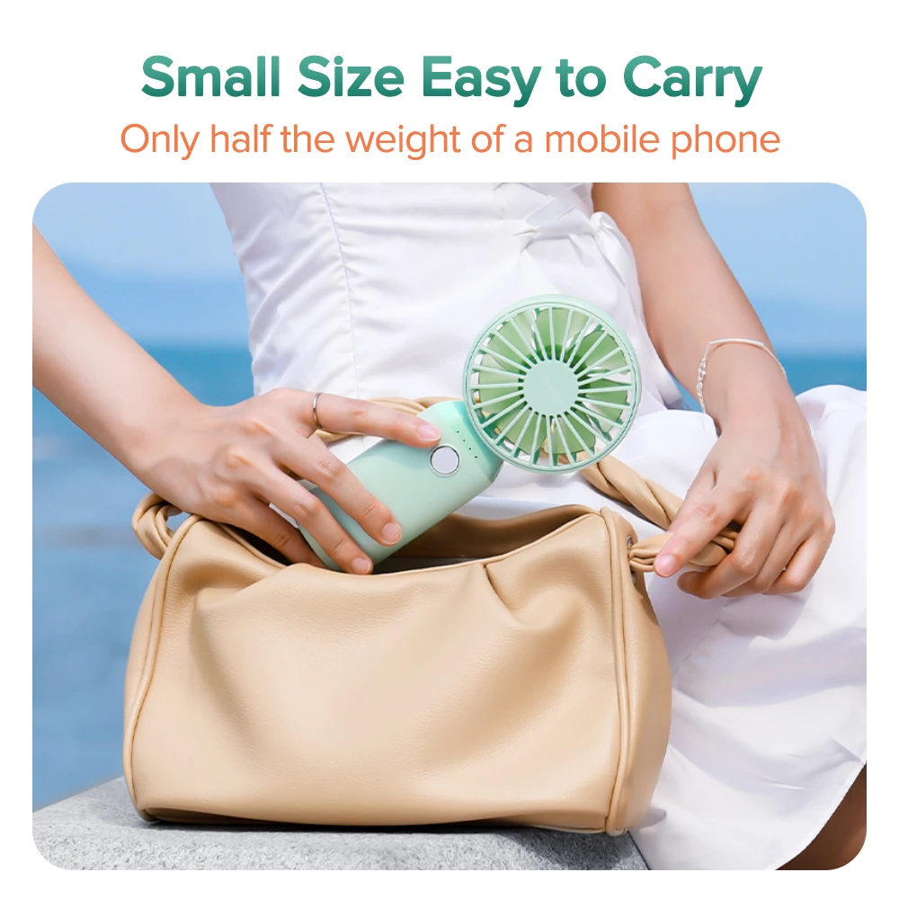 Miniventilador de mano USB para el hogar, oficina y exteriores, refrigeración de escritorio con Base de 3 modos, batería recargable portátil, 10000mAh - imagen 3