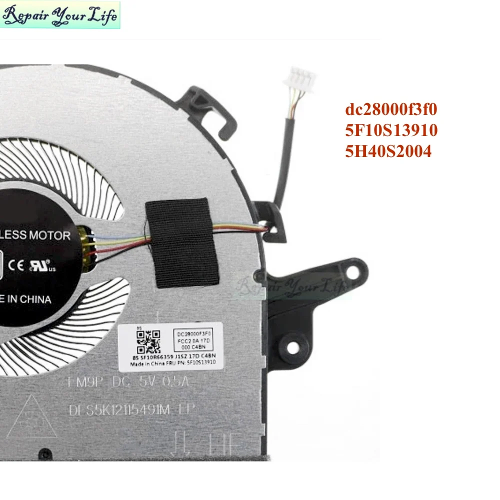 Ventilador de refrigeración de CPU para Lenovo IdeaPad 3-15iil05 3i-15IML05 15ARE05 5F10S13910 5H40S2004 ventilador enfriador de PC portátil radiador DC28000F3F0 - imagen 4