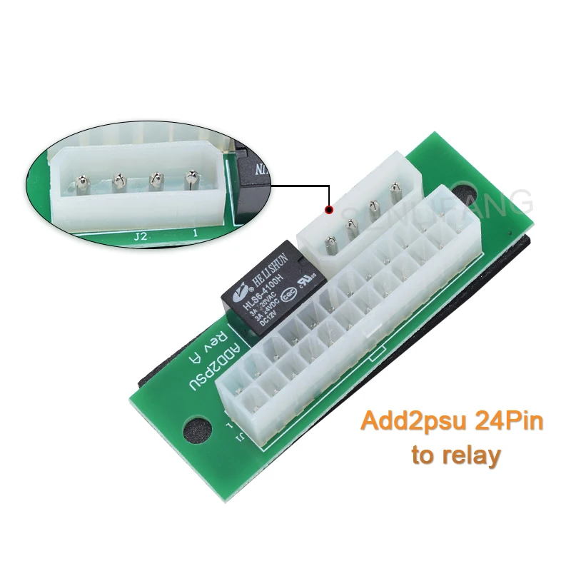 Adaptador de tarjeta gráfica ATX2ATX-N03 Dual PSU, adaptador de corriente ATX de 24 pines a 4 pines, Cable extensor de sincronización SATA, añadir 2 PSU - imagen 4