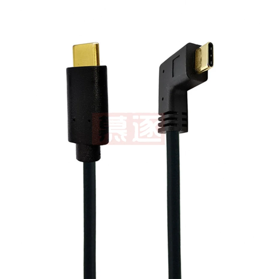 Cable de extensión de datos de 90 grados, Cable extensor de diseño Reversible, USB 0,3 macho a USB-C macho, tipo C, dorado, 0,6 m, 1,8 m, 1 m, 3,1 m - imagen 2