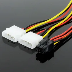 OULLX Cable de alimentación dual 4 a 6 pines para tarjeta gráfica