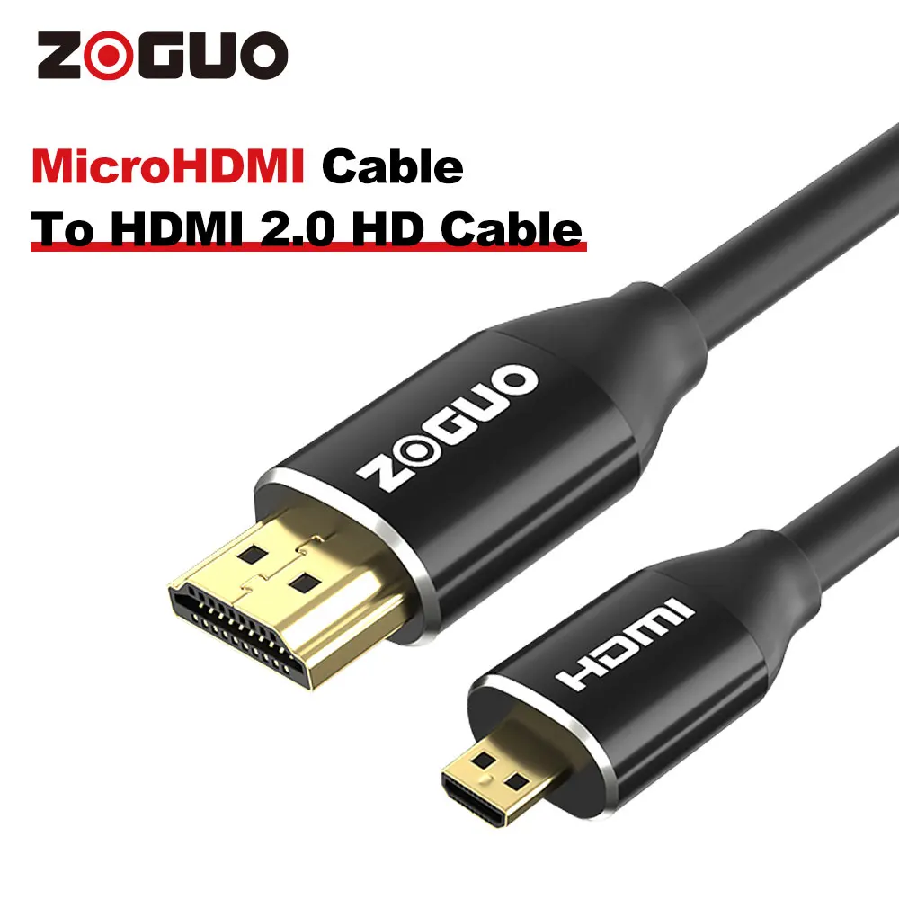Cable Micro HDMI a HDMI2.0 de alta velocidad, 1-5m, 4K, 3D, 1080P, para tableta, videocámara, MP4, HD, 2,0 a Micro HDMI - imagen 2