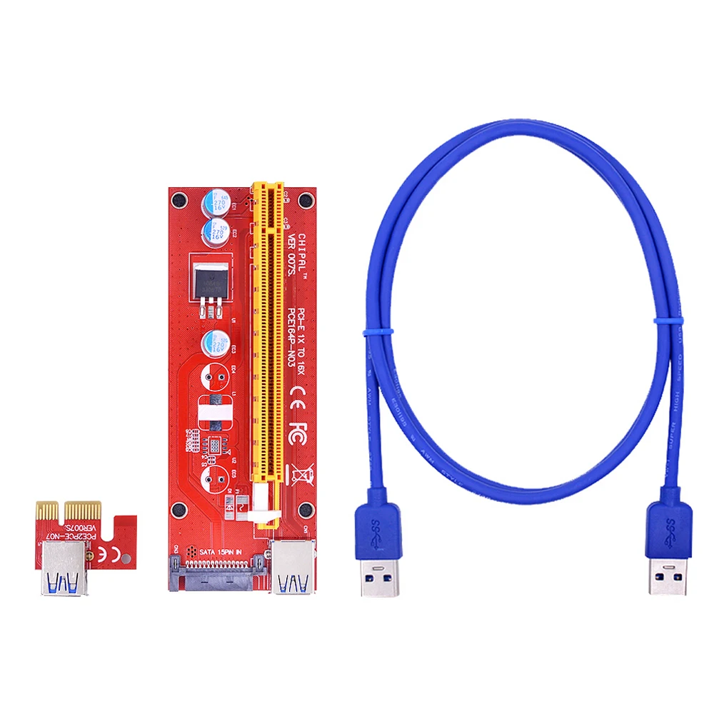 Un cable azul está conectado a un dispositivo rojo