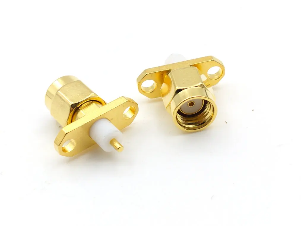 100 UDS-300 Uds conector SMA hembra 2 agujeros taza de soldadura conector de montaje en escritorio - imagen 2