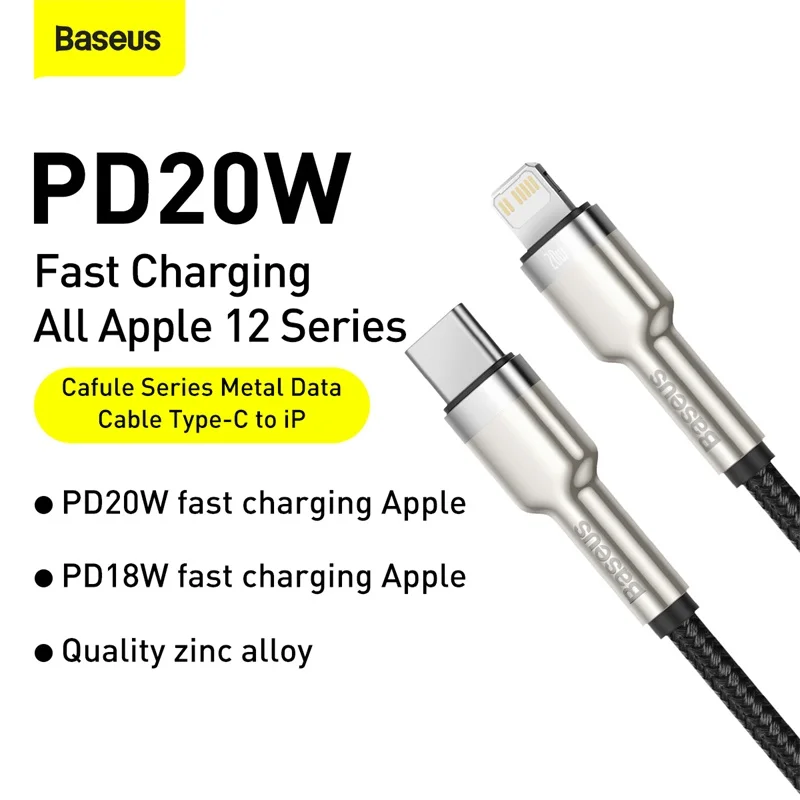 Baseus-Cable USB tipo C para móvil, cargador de carga rápida de 18W, PD, 20W, para iPhone 12, 11 Pro Max, X, Xr, Xs, iPad - imagen 2