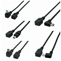 Cable USB Mini macho hembra ángulo recto