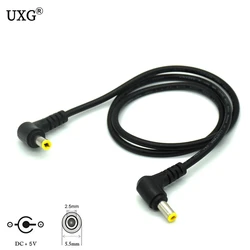 Cable adaptador DC CCTV 5,5x2,1mm y 5,5x2,5mm a macho 90 grados