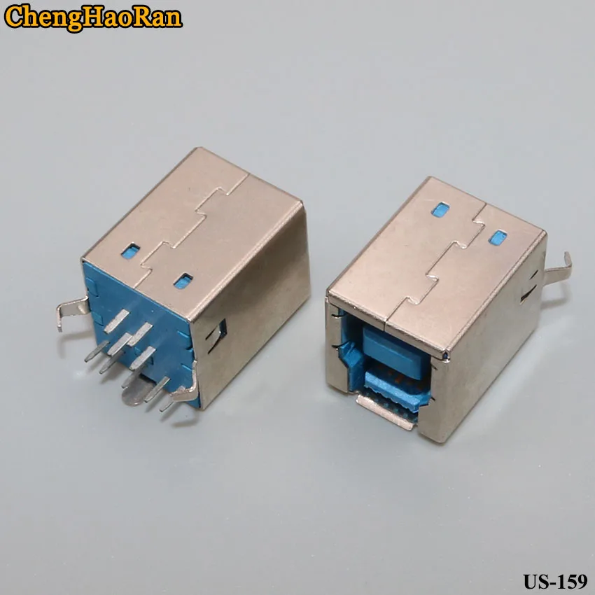 ChengHaoRan-conector hembra/hembra USB 3,0, conector BF de 180 grados, interfaz de impresión tipo B, carcasa de cobre, 2 unids/lote - imagen 2