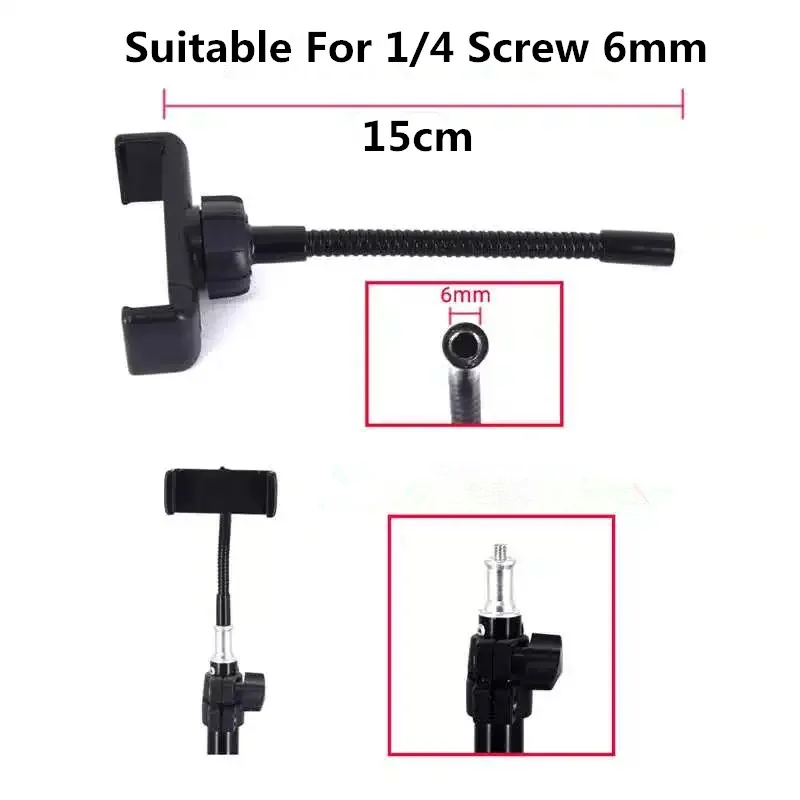 Soporte para teléfono, manguera Flexible, Clip de brazo largo para anillo de luz, pieza de repuesto, soporte de Clip de montaje 360, abrazadera, trípode monopié - imagen 3