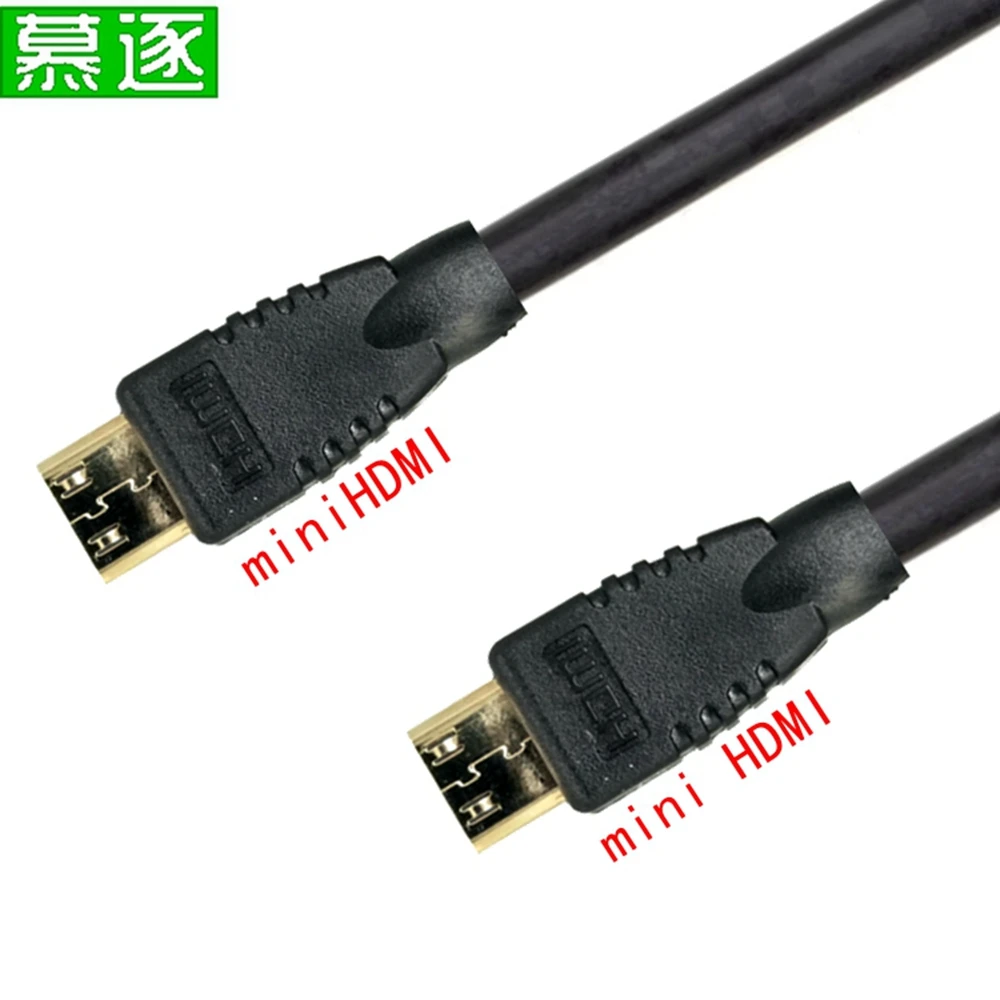 Gold Überzogene MINI ZU MINI HDMI-kompatibel Kabel Stecker 1080p 3D M dananlichen-M dananlichen HDTV de alta velocidad Kabel 0,5 M para TV kame - imagen 2