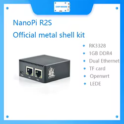 Friendly NanoPi R2S Oficial carcasa metálica sistema OpenWrt RK3328 mini enrutador puerto gigabit dual 1GB de memoria grande