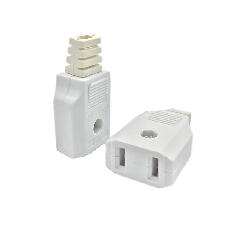Adaptador de toma de corriente hembra con enchufe macho de alimentación eléctrica CA de 2 pines americano de EE. UU. con conector de cable de extensión recargable - imagen 2