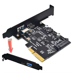 Tarjeta Expansión PCIe Adaptador a USB-C 3.1 Gen2 10Gbps ASM3142