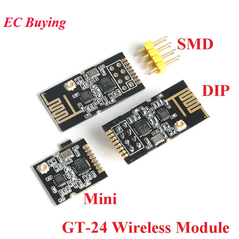 GT-24 2,4G SMD NRF24L01 1100 metros de larga distancia NRF24L01 + PA + LNA SMD módulos inalámbricos 1100 metros 2,4G Cable adaptador de antena