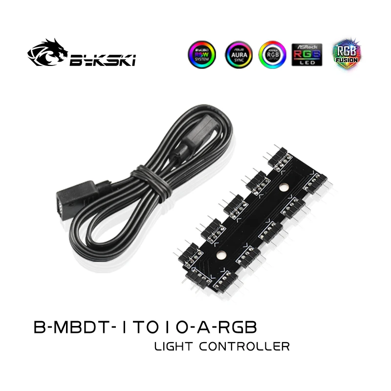 Bykski-Tira de luces LED RGB /A-RGB Hub/cabezal RGB extensible de 1 a 10, 4 pines, 12v, 3 pines, 5V, adaptador RGB - imagen 3