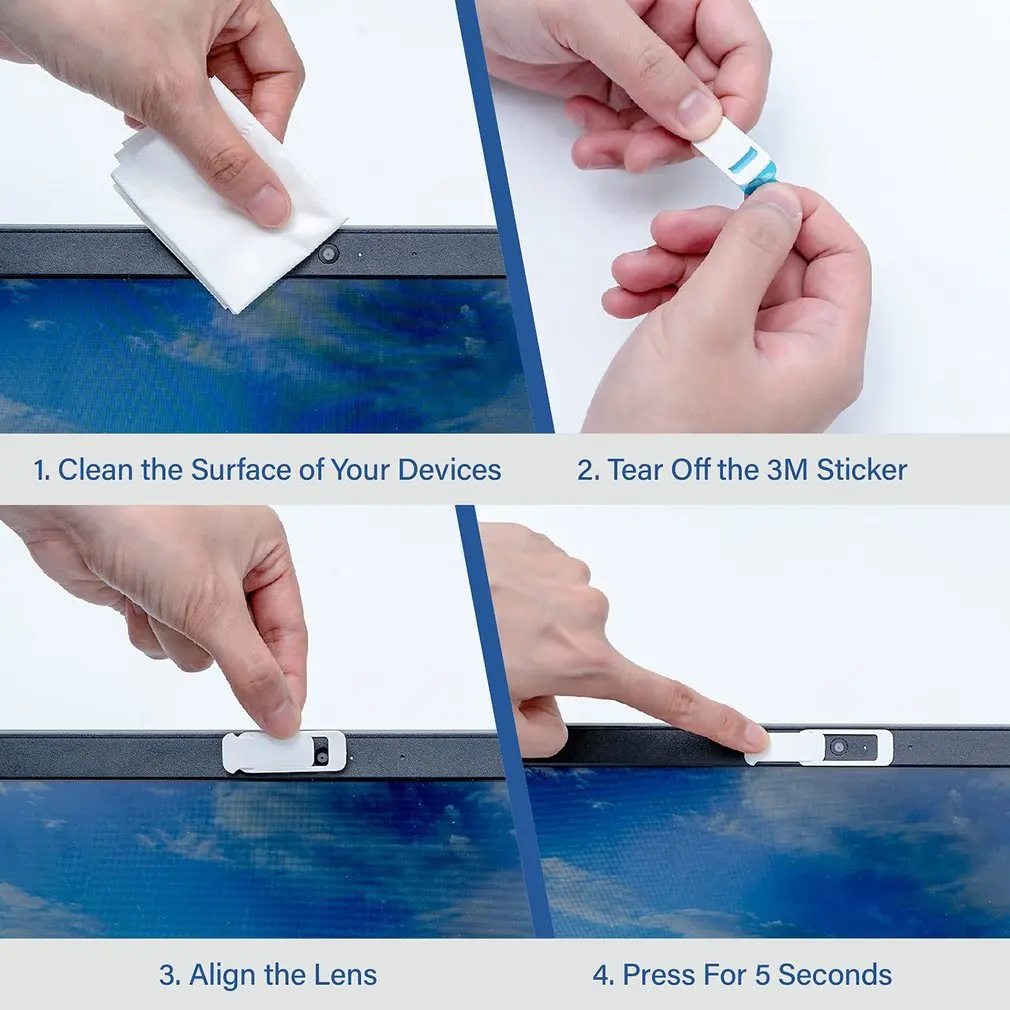 Cubierta de cámara web antiespía Universal de plástico, imán deslizante para obturador, para iPad, teléfono, ordenador, pegatina - imagen 3