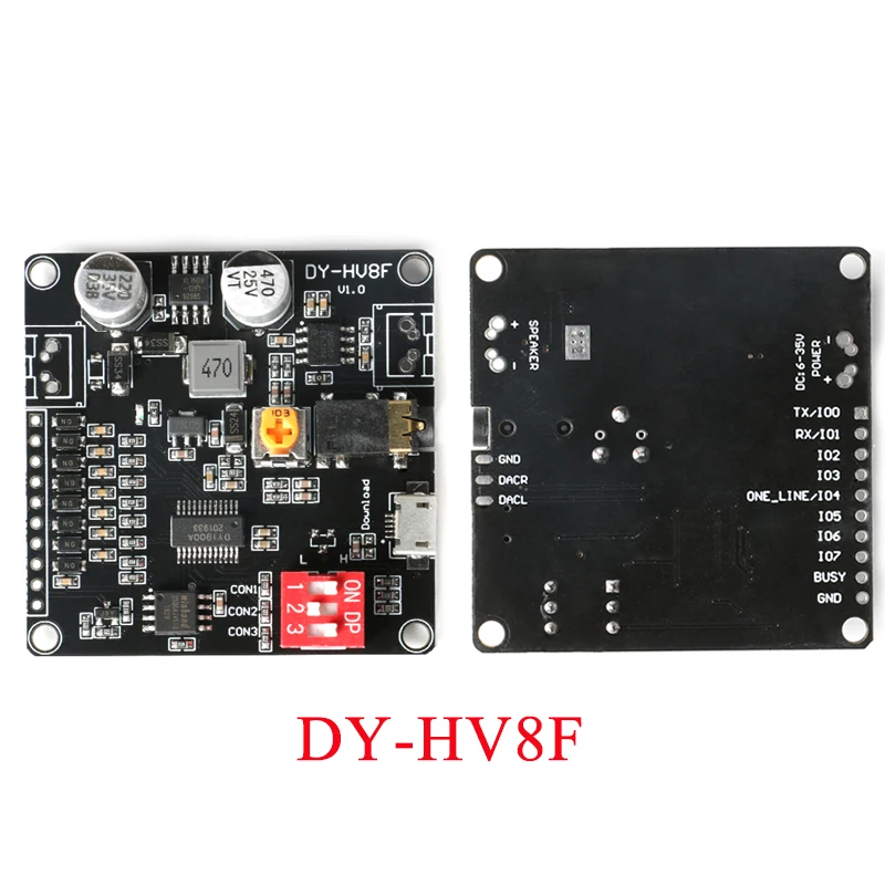 DY-HV20T-fuente de alimentación de 12V/24V, módulo de reproducción de voz de 10W/20W, compatible con tarjeta Micro SD DY-HV8F, reproductor de música MP3 para Arduino - imagen 5