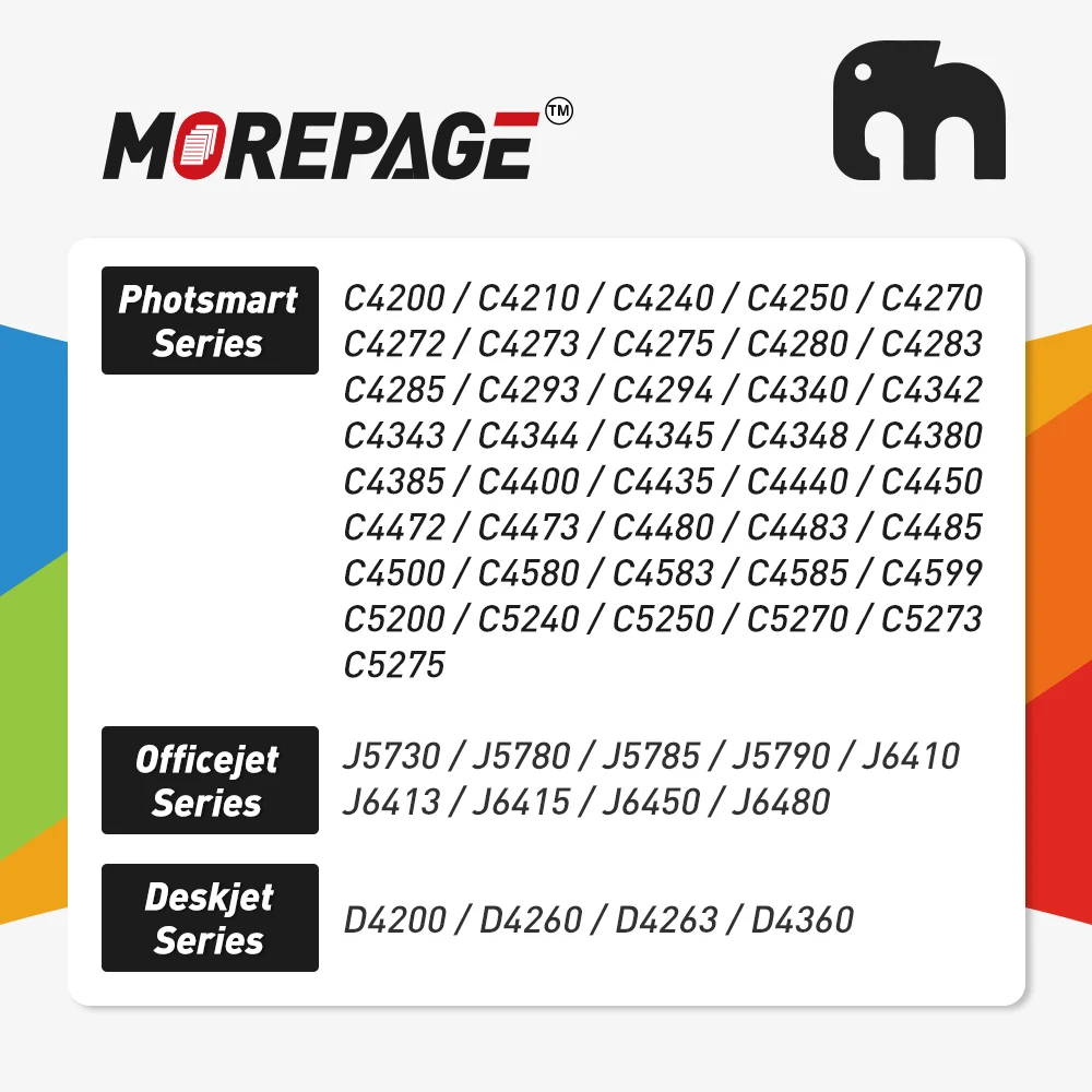 Cartucho de tinta Morepage 350 351 XL Compatible con impresoras HP 350XL 351XL Photosmart C4524 C4540 C4550 C4570 C4572 C4573 C4575 - imagen 2