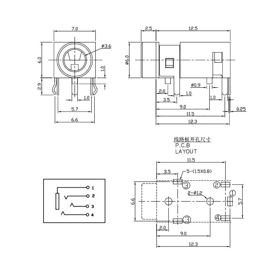 Conector hembra de Audio para auriculares, 10 piezas, 3,5mm, 3,5mm, 5 pines, estéreo, PJ-322, PJ322 - imagen 5