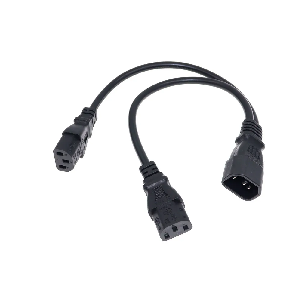 Divisor de servidor UPS C14 a 2 x C13 Cable adaptador de corriente individual C14 a doble 5-15R C13 Cable adaptador tipo Y de alimentación corta 10A 250V - imagen 2