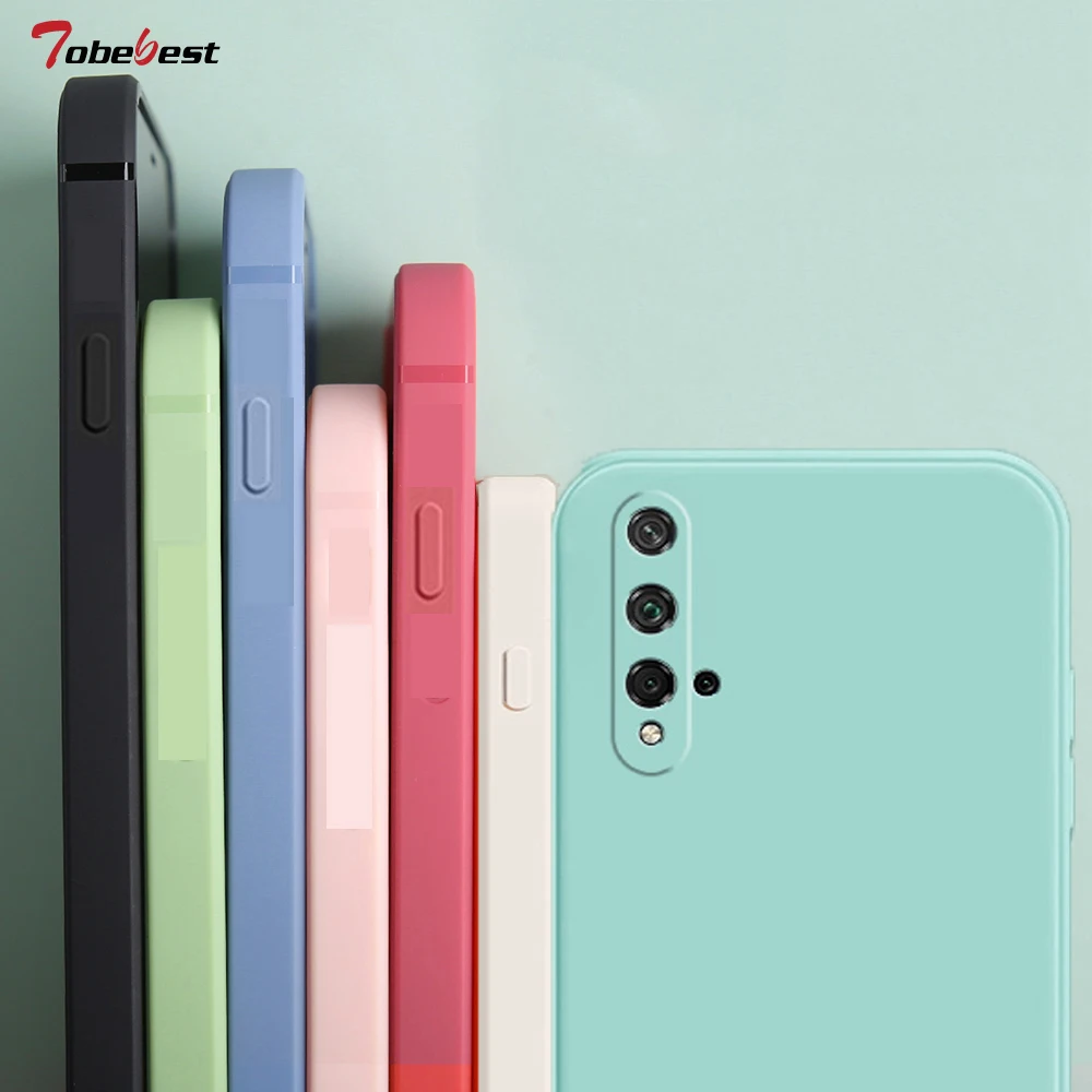 Funda de teléfono de silicona con marco cuadrado para Huawei Honor 20, 10, 30, 30S Pro Lite, suave funda protectora completa