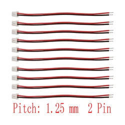 Conector de Cable Micro JST de 2 pines, longitud de 10/15/20/30cm, 1,25mm, 1,25, 10/20 piezas