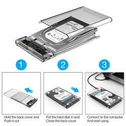 UTHAI G06 Carcasa USB 3.0 para HDD/SSD SATA 2,5 - Transparente