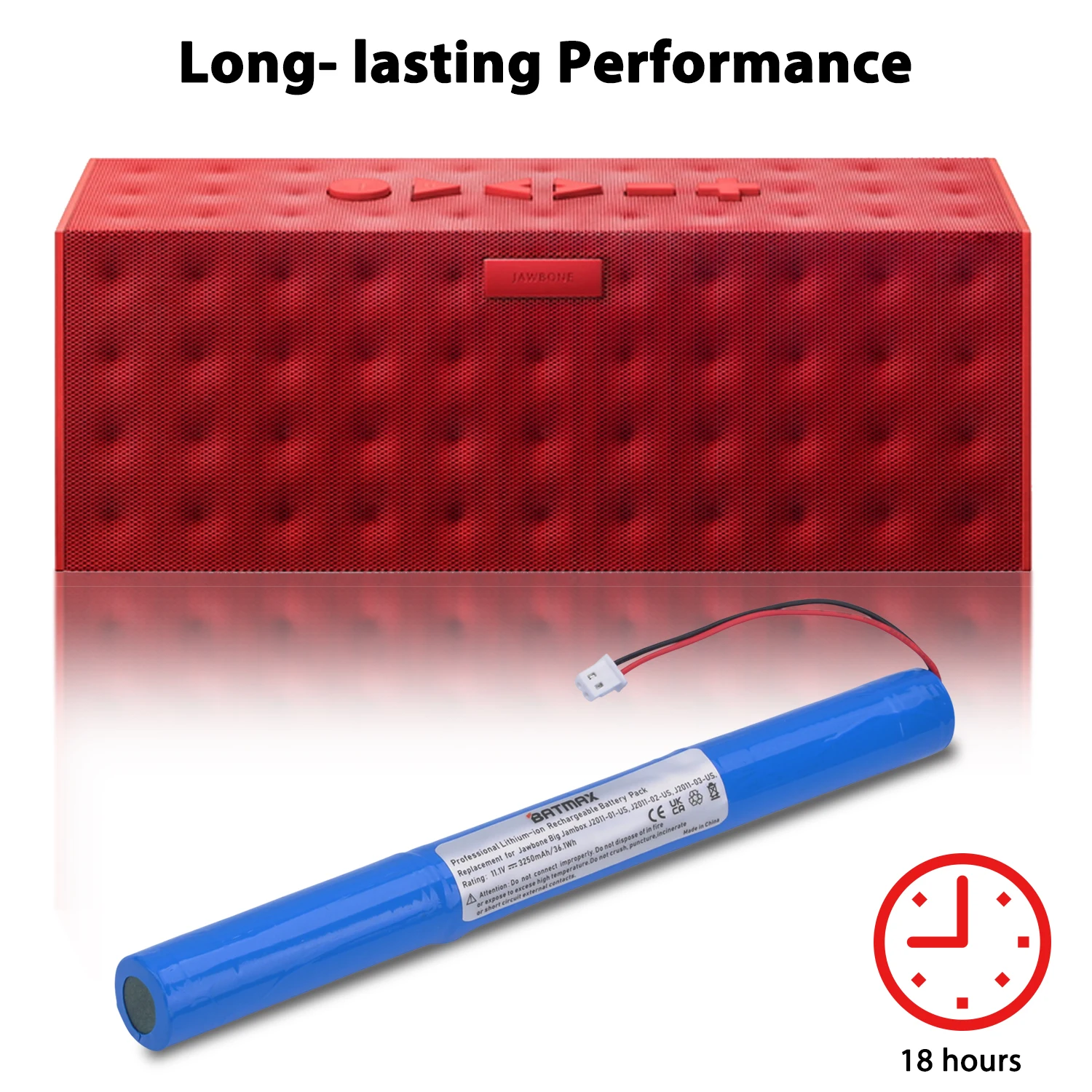 Batmax-Batería de repuesto para altavoz Jawbone Big Jambox, 3250mAh, J2011-02-US, 8390-KA02-0580, J200/ICR18650F1L - imagen 4