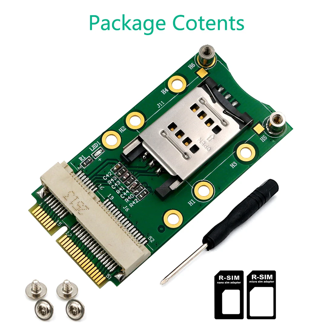 Mini tarjeta adaptadora PCI-E mPCIe con ranura para tarjeta SIM para módulo 3G 4G extensión de ranura para tarjeta USIM/WWAN LTE/tarjeta GPS portátil de escritorio - imagen 3