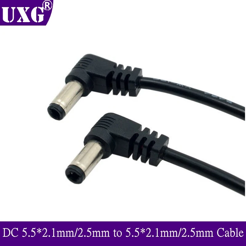Cable de alimentación DC con conectores 5,5mm en ángulo de 90 grados